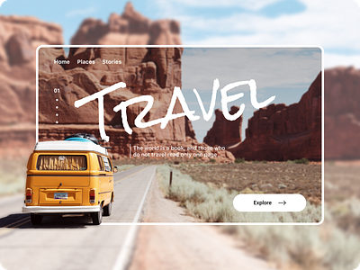 Travel concept camp design dribbble illustration travel travel concept traveling typography ui uidesign ux website