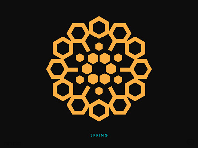 Spring Mini Print Concept icon logo spring
