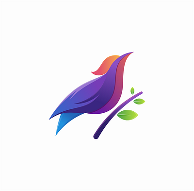 2 inches bird brand branding full color gradient icon identity logo logotype minimal modern monogram negativespace