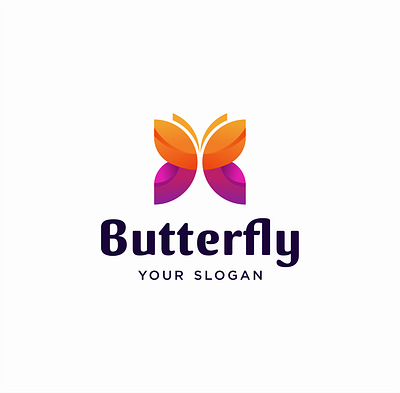 new crp brand branding butterfly full color gradient icon identity logo logotype minimal modern