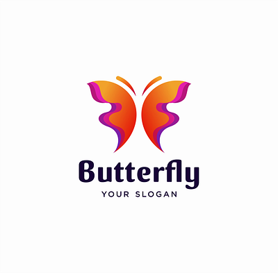 falling business card mockups brand branding butterfly full color gradient icon identity logo minimal modern monogram