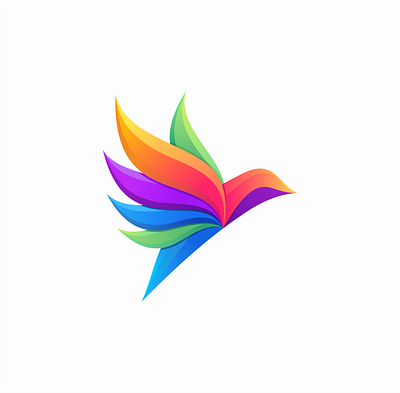 2 bird branding full color gradient icon motion