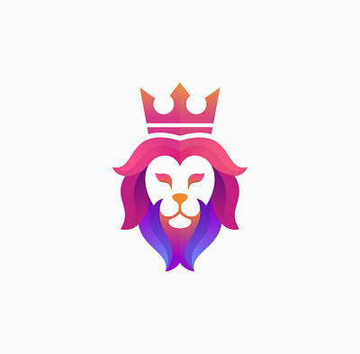 example color 1 branding color face gradient icon king lions logodesign modern