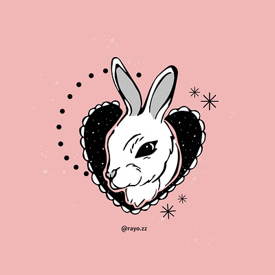 Conejo cute bunny dark illustration vector