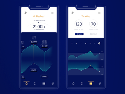 UX/UI Redesign of Blood Pressure Monitor App app blood pressure graph interface ui uxdesign