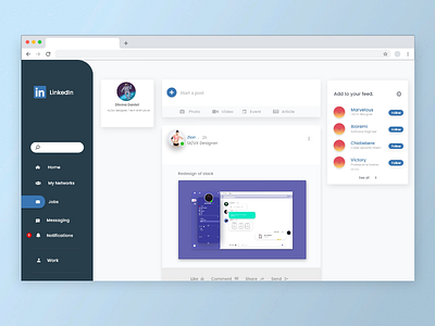LinkedIn redesign linkedin ui web