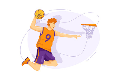 Basketball flat vector illustration concept action active activity biking exercise health healthy illustration lifestyle lifestyles outdoor practicing sport vector workout