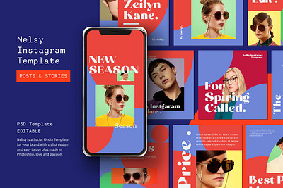 Nellsy PSD Instagram Posts & Stories branding creative digital art elegant instagram instagram banner instagram post instagram post design instagram post template instagram posts instagram posts template instagram stories instagram story instagram template modern posts social media social media pack social media template stories