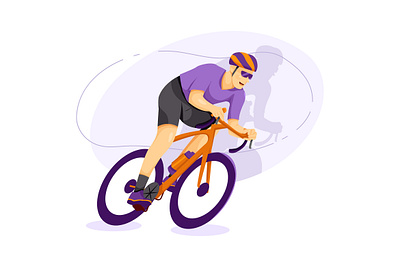 Cyclist flat vector illustration concept action active activity biking exercise health healthy illustration lifestyle lifestyles outdoor practicing sport vector workout