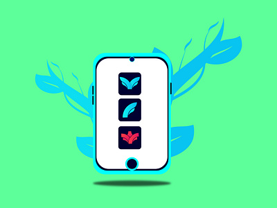 Mobile illustration with Apps Logo । Abu Sayed 02 abstract app art branding clean design flat graphic design icon illustration illustrator letter lettering logo minimal typography ui ux vector web
