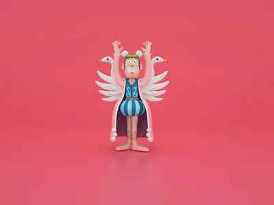 Bon Clay 3d baroque works bon clay character cute eiichiro oda fanart illustration japan kawaii mr 2 one piece render shonen jump