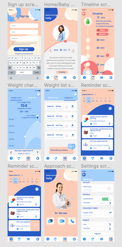 Preggers design illustration ux