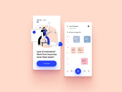 Work Schedule App Concept app branding color dailyui design figma illustration ui ux vector