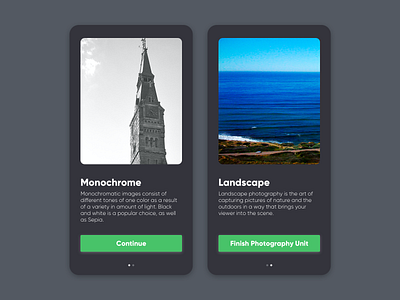 Photography Cards app class design education mobile photography photos product sketch ui ux