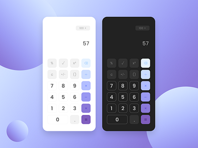 Calculator Concept calculator daily 100 challenge daily ui dailyui dailyuichallenge dailyuidesign dark design mobile mobile app mobile app design mobile design mobile ui purple ui ux