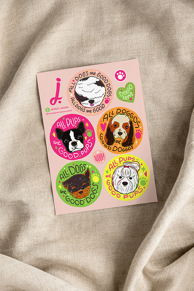 Doggust Sticker Sheets! illustration illustration art illustrator lettering passionproject procreateapp smallbusiness sticker design stickers stickersheet