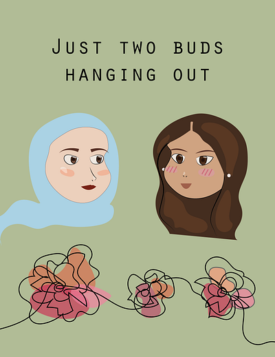 Friendship cute diverse friendship hijab illustration vector women