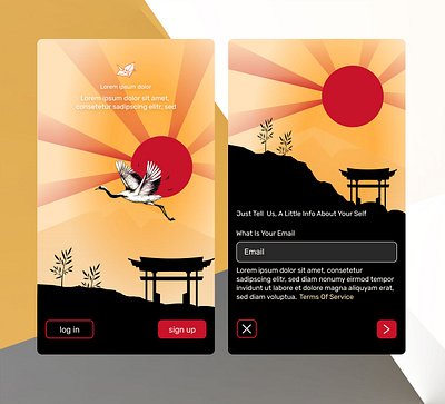 sign up / sign in cool design design design app illustraion illustration japanese japanese art japanese culture love old sign in sign up simple ui