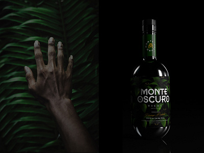 Monte Oscuro - Ancestral Viche alcohol ancestral beverage design beverage logo beverage packaging black black bottle bottle colombia dark forest illustration jungle liquor mistery mystical plants premium branding tradition viche