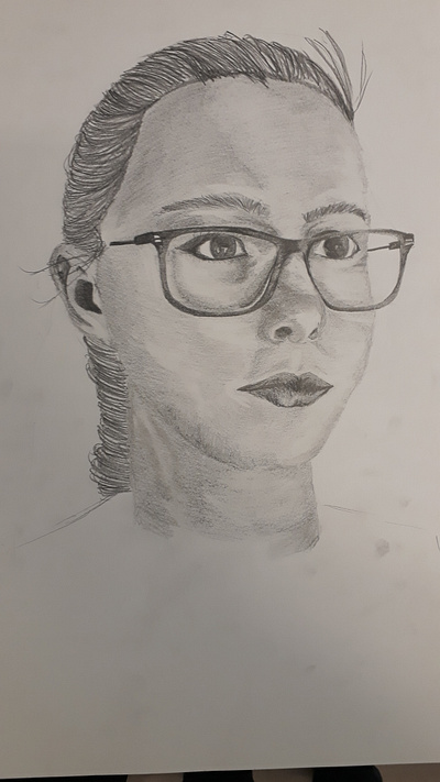 Pencil drawn self portrait