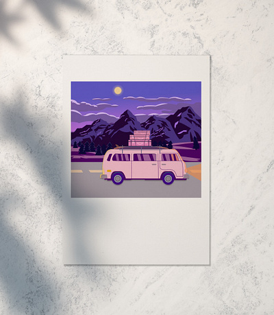 trip art illustration postcard road travel trip