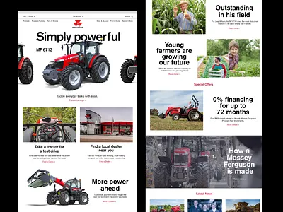 Massey Ferguson Homepage design homepage homepagedesign landingpage tractor typography website