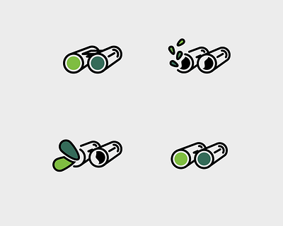 Logo Ideas for a Farmtech Startup binoculars branding design farmtech logo plants vector