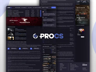 PROCS Gaming blue counterstrike cs cs1.6 dambrauskas dark darkblue darkui design game gaming gaming website justas justasdambrauskas template ui uiselection