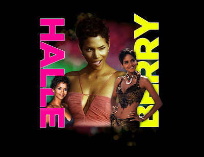 Halle Berry - T Shirt Design branding clothing design icon illustration logo typography ui ux vector