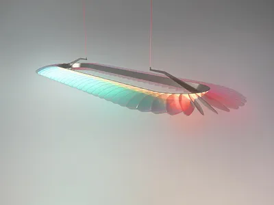 Feather light concept design featherlight industrial design interior products keyshot lamp modipow pendant lamp product design rendering