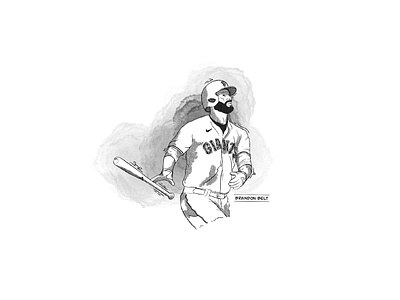 Brandon "Bat Drop" Belt baseball bat belt black brandon digital face giants illustration jersey mlb playoffs procreate san francisco sf sports texture white