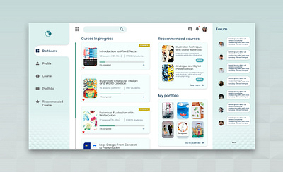 Courses Dashboard dashboard dashboard design dashboard ui ui ux xd xd design xddailychallenge