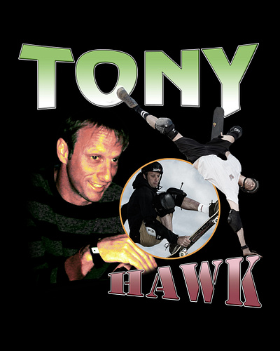 Tony Hawk - T Shirt Design branding clothing design illustration logo tony hawk typography