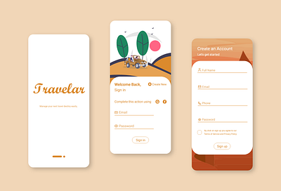 Travel app sign up/login ui app design login screen sign up screen travel app ui