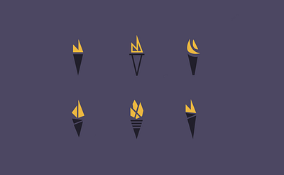 Torches branding design flame illustration logo torch