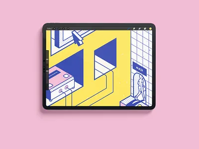 Illustration closeup 04 flat gaming illustration isometric isometric illustration outline retro