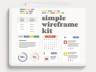 Simple Wireframe Kit flat illustration prototype prototype kit retro design ui kit ui kit design ui kits ux design ux kit wireframe wireframe kit