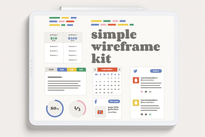 Simple Wireframe Kit flat illustration prototype prototype kit retro design ui kit ui kit design ui kits ux design ux kit wireframe wireframe kit