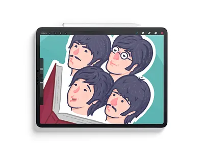 The Beatles Books Podcast WIP beatles character design character illustration cover art illustration podcast podcast art podcast logo the beatles