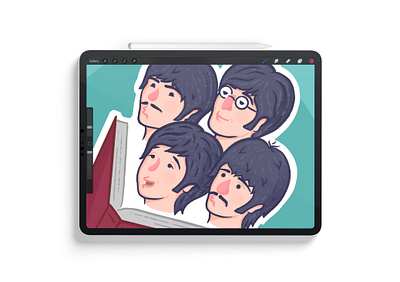 The Beatles Books Podcast WIP beatles character design character illustration cover art illustration podcast podcast art podcast logo the beatles