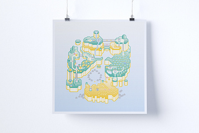 Super Mario World Print cartography flat game map gamer gaming illustration isometric isometric illustration map map illustration maps nintendo super mario super mario bros. super mario world