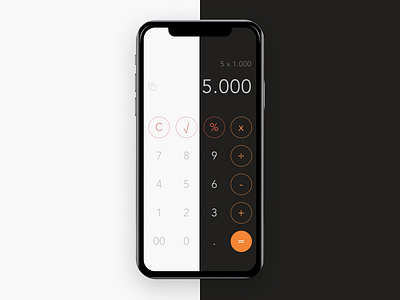 Calculator Light/Dark Mode app black white calculator calculator design mobile numbers ui