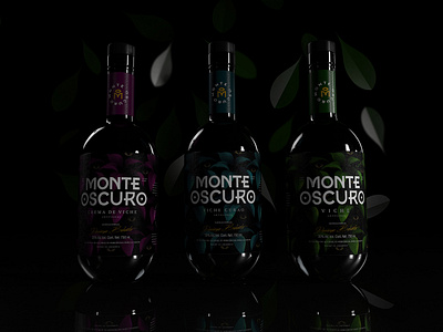 Monte Oscuro - Ancestral Viche alcohol branding beverage packaging black black bottle bottle desin bottle label colombia dark illustration plants label design liquor liquor branding mystic nature package packaging plants south america