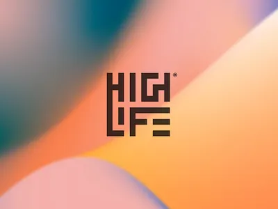 Highlife branding color design gradients graphic identity iso logo logotype