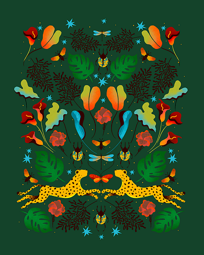 Tropical Dream art color color palette design editorial fashion design fashion illustration flat illustration illustrator surface design surface pattern surface pattern design tropical leaves vector vibrant colors