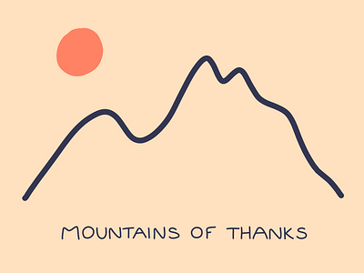 Mountains of Thanks car illustration mountain mountains thank you thank you card thanks