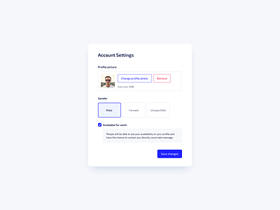 Daily UI #007 • Settings account settings daily ui dailyui design modal profile picture settings sketch ui ux