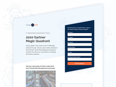 Cyber Risk Report Landing Page conversion design conversion rate optimization cro cyber risk cyber security landing page marketing marketing agency saas software as a service web design