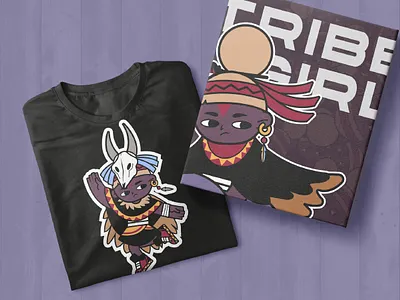 TRIBE GIRL 01 2d adobe animation art artwork black characterdesign childrens illustration cool creative cute design girl hip hop illustration mascot design tribe vector