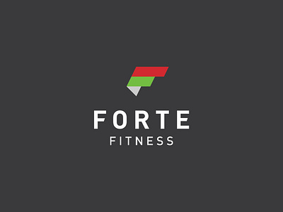 Forte Fitness branding design fitness flag green logo modern monogram red vector